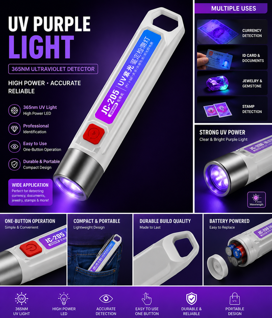 Handheld LED Money Detector Currency Detector Violet Torch Lamp Counterfeit Fake Note Cash Checker Mode