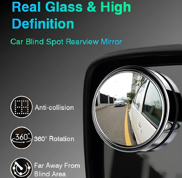 Blindspot Rearview Convex Mirror – 2pcs | Wide-Angle Anti-Glare Side Mirror for Cars & Vehicles Testing Store