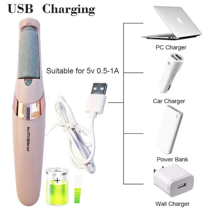 Rechargeable Electric Pedi Foot Filer Effective Callus Remover Soft Smooth Feet Durable Quality Easy Use Only Store