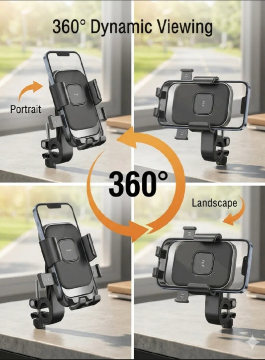 FLY Universal Mechanical Bike & Motorcycle Phone Mount – 360°
