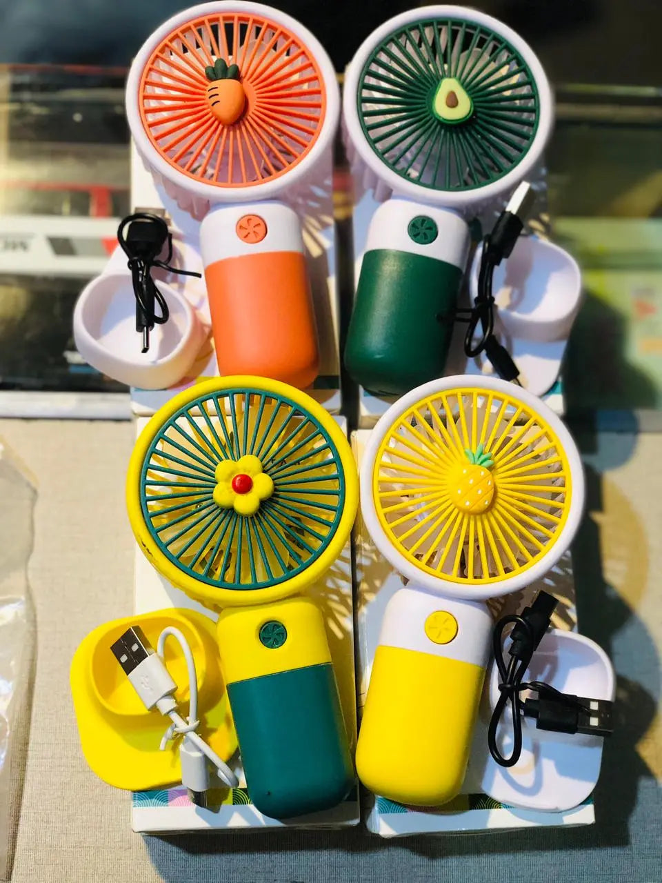 Fresh Breeze Moe Handheld Electric Fan – Cute Fruit Design Portable Mini Desk Fan Testing Store